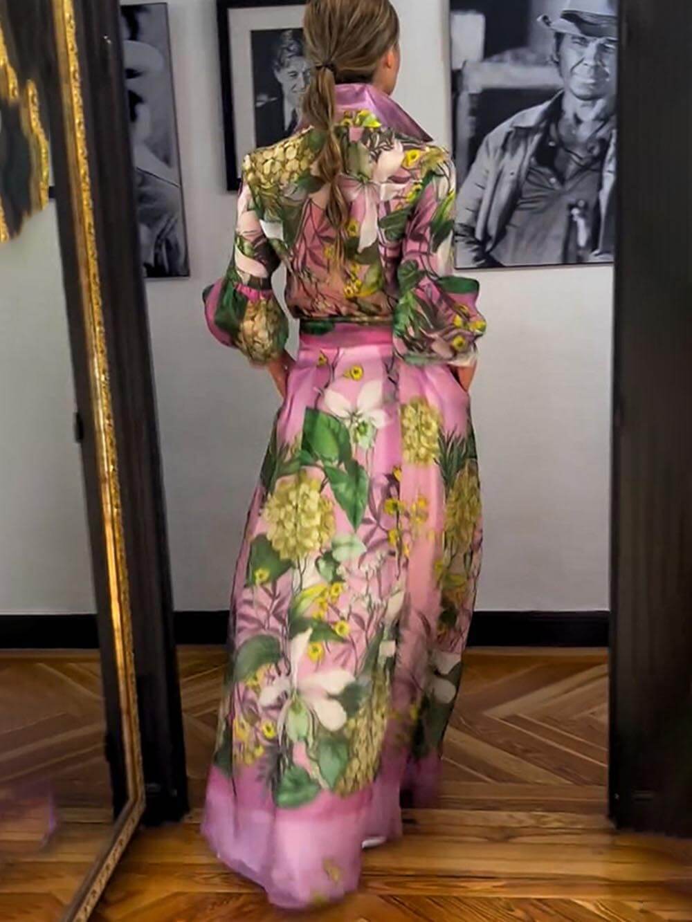 Fusta Maxi Eleganta Si Matura Printre Floral