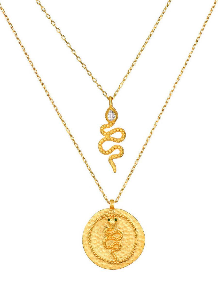 Double Layer Demon Eye Snake Necklace