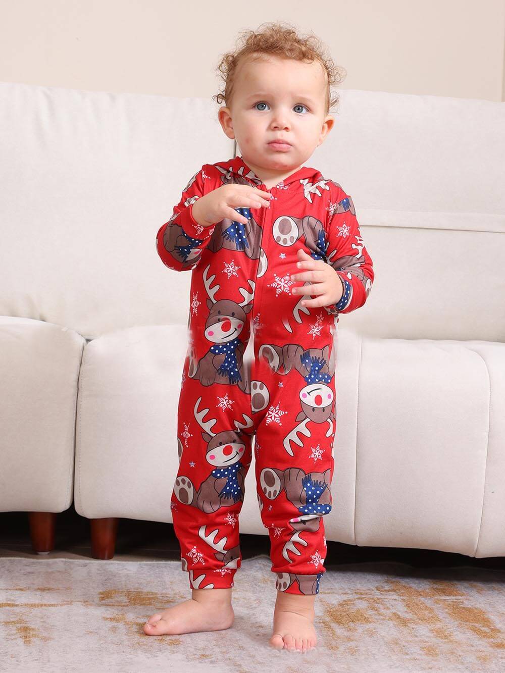 Christmas Elk Print Parent-Child Jumpsuit