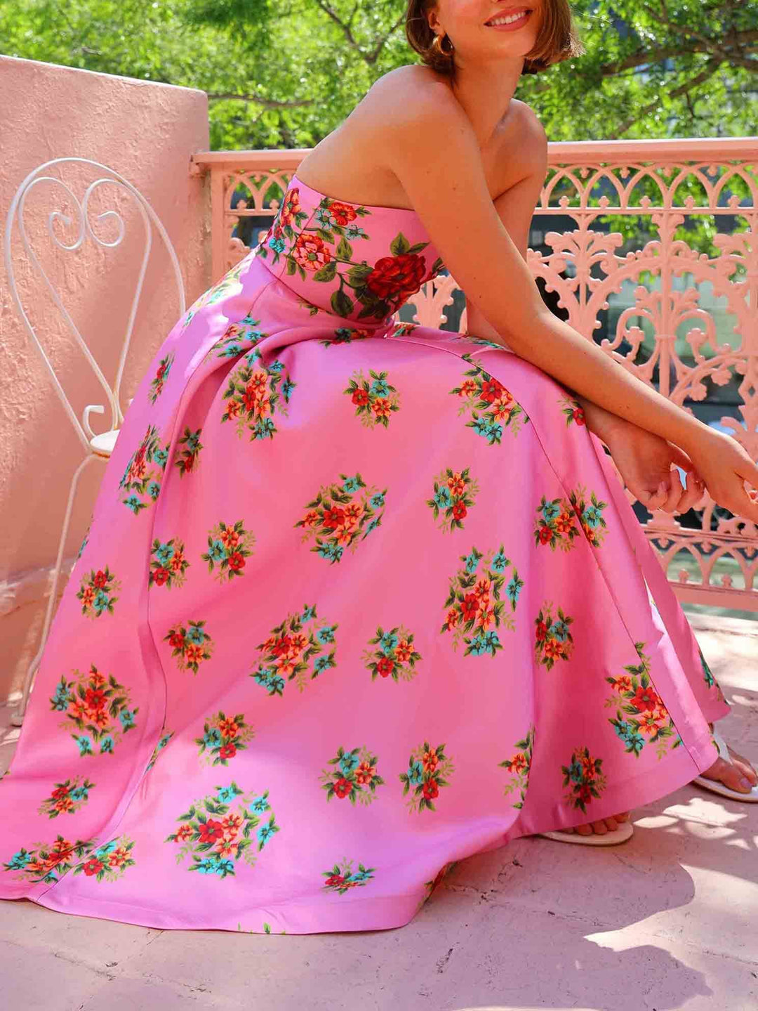 Exquisite Floral Long A-line Maxi Dress