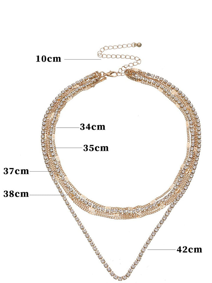 Fashionable Multi-layered Diamond Necklace