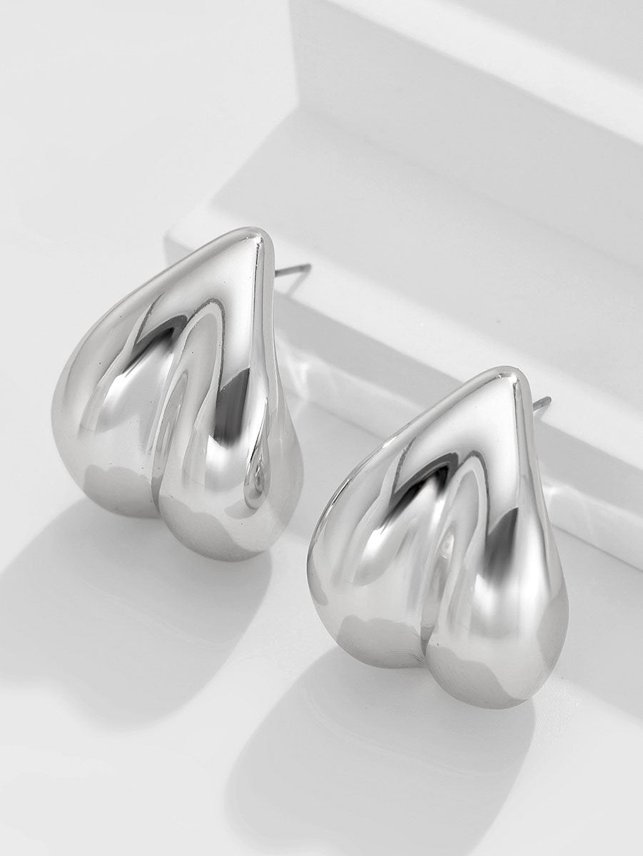 Fashionable Curved Geometric Heart-shaped Earrings