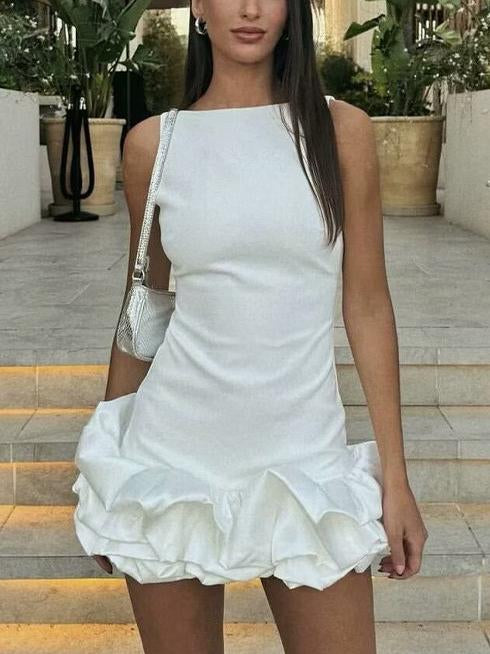 Stylish Sweet Ruffled Mini Dress