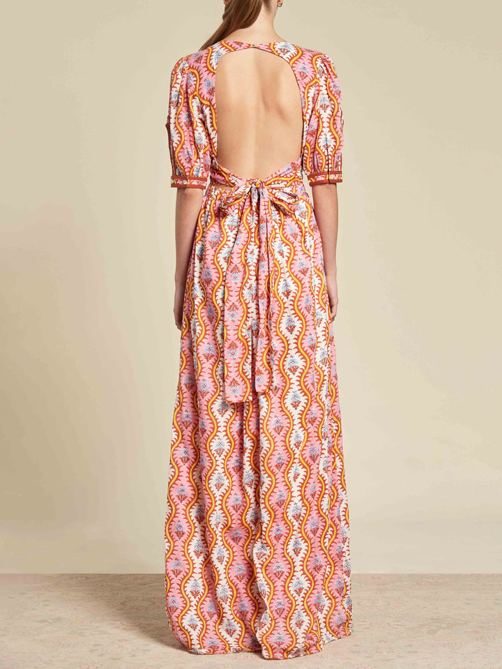 Exquisite V-neck Flowing Maxi Dress