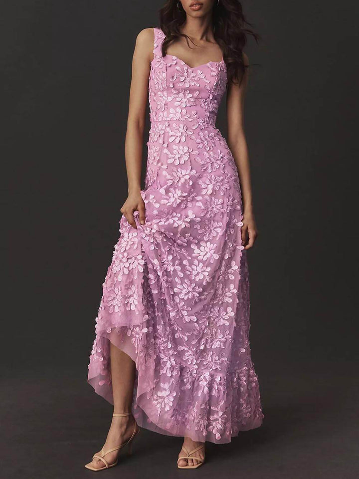 Exquisite And Elegant Lace Floral Patchwork Maxi Dress