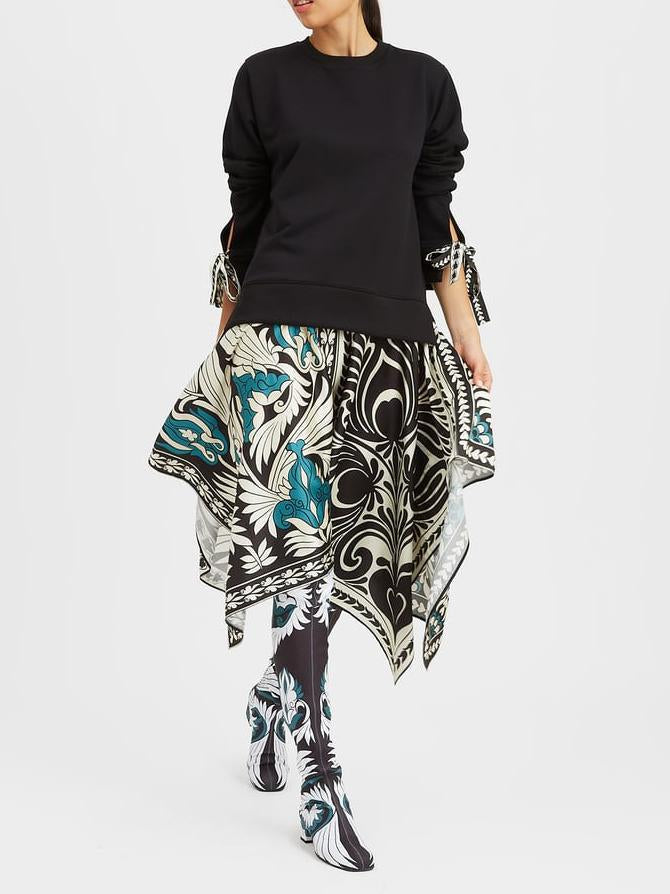 Casual unieke print onregelmatige midi-jurk