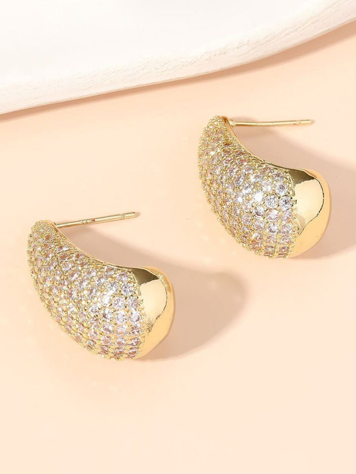 Diamond-studded Teardrop Earrings