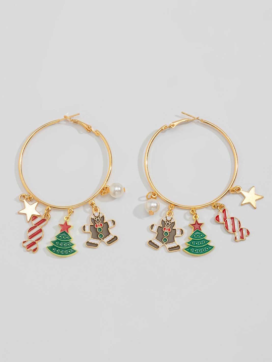 Boucles d'oreilles pendantes en forme de bonhomme de neige de Noël