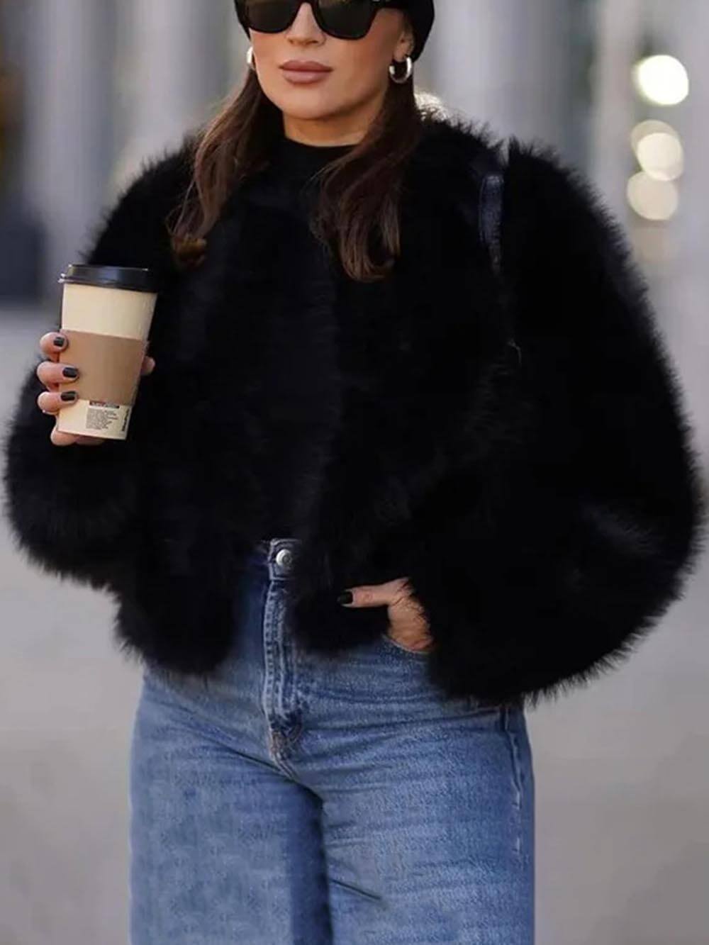 Street Style Tuscan Fur Short Coat