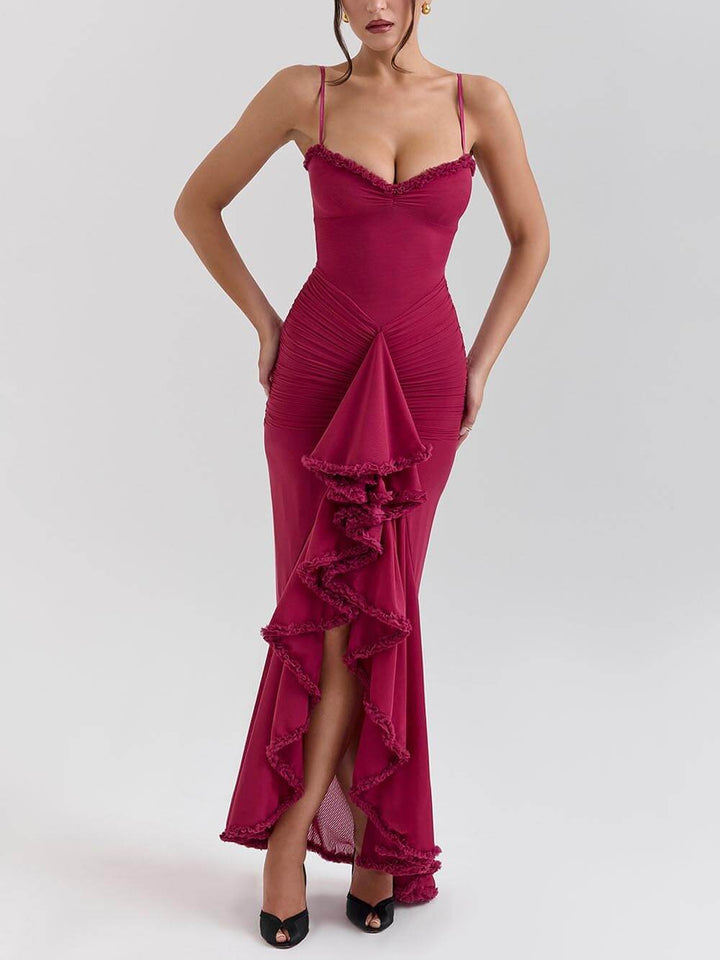 Elegant And Sophisticated Ruffleed Front Dress