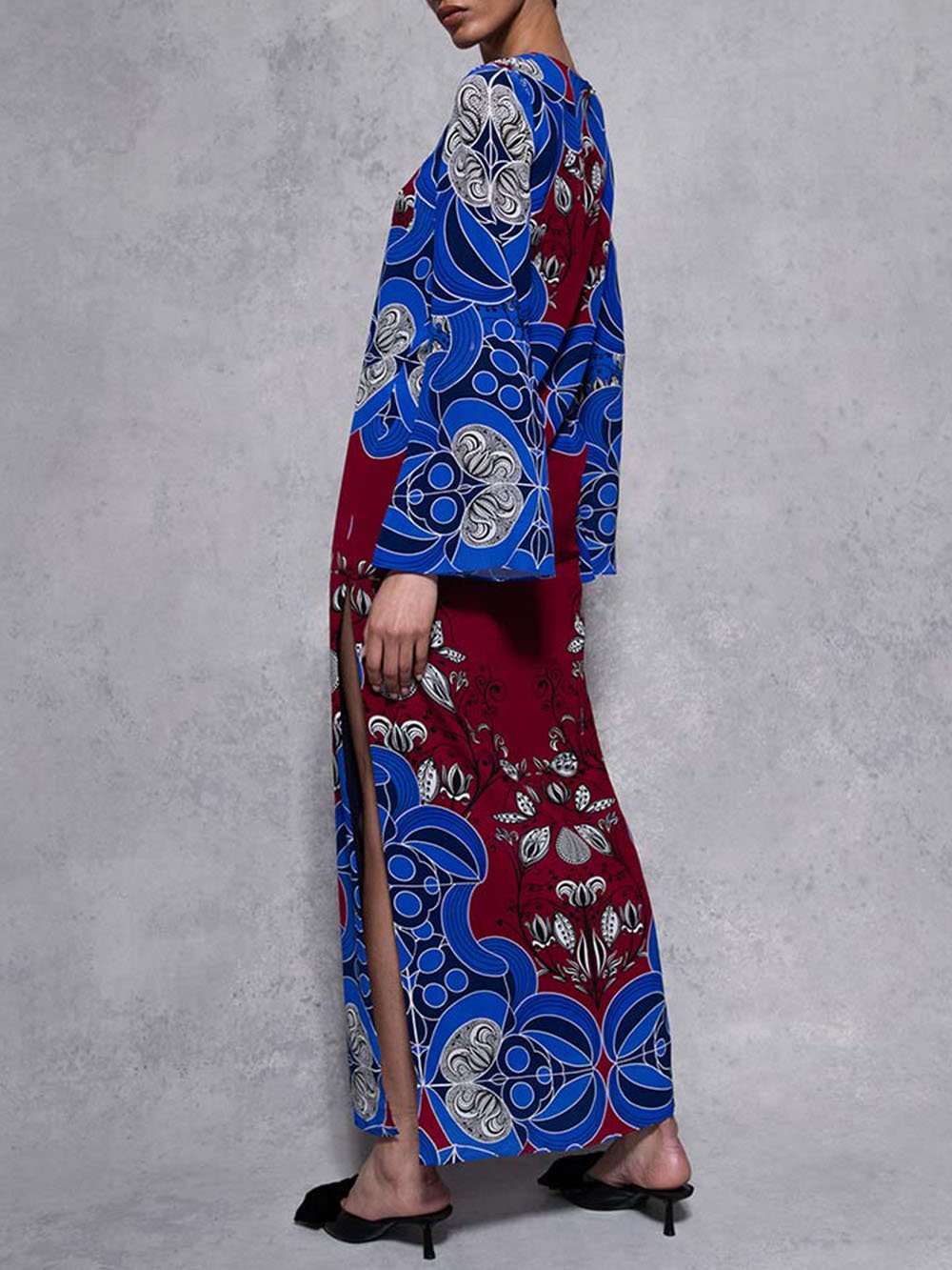 Modern Ethnic Graphic Print Midi Dress