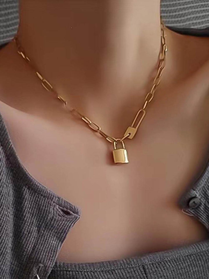 Vintage Lock Pendant Necklace