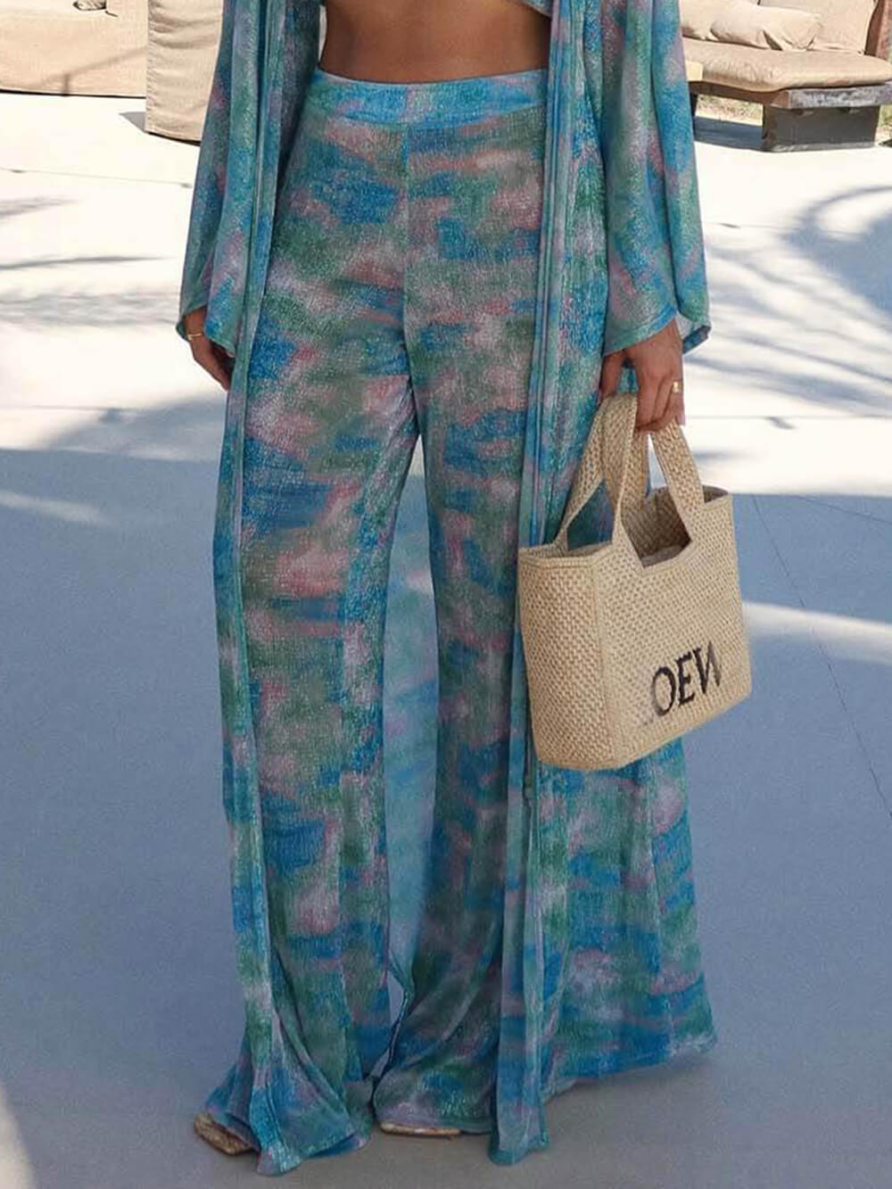 Exquisite Ombre Print Vacation Cover-Up Bralette & Pants Set