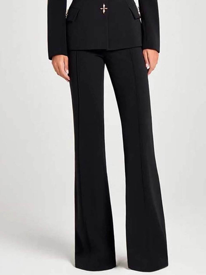 Fashion Casual High-Waist Pocket Trousers