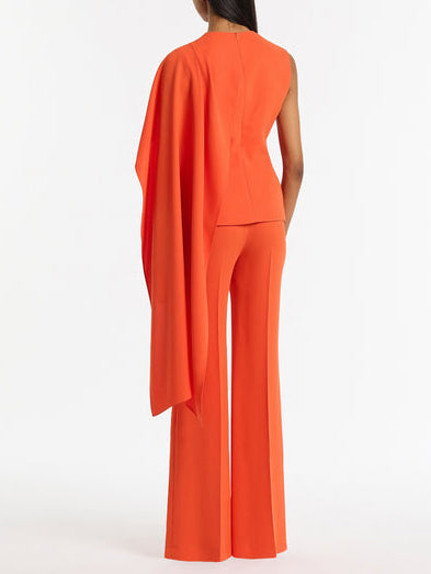 Elegant Exaggerated Asymmetrical Chiffon Cape Top