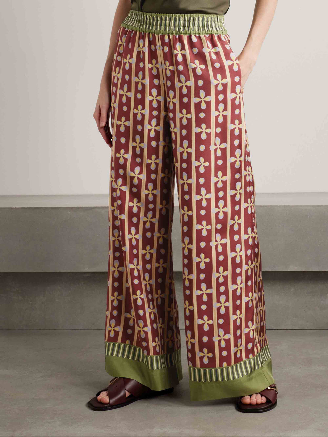 Unique Retro Print Loose Wide-leg Pants