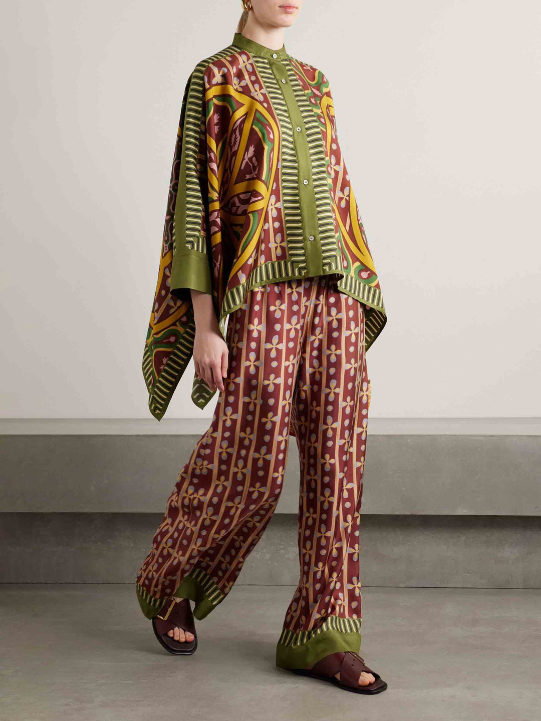 Unique Retro Print Loose Wide-leg Pants