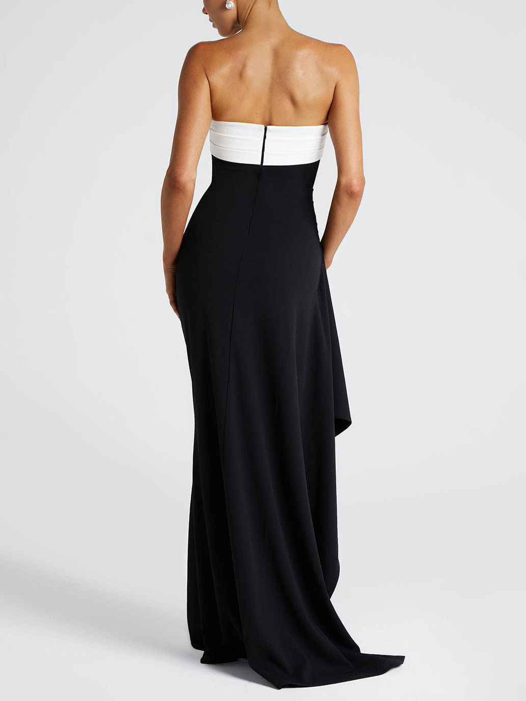 Elegant Off-the-shoulder Contrast Slit Party Maxi Dress